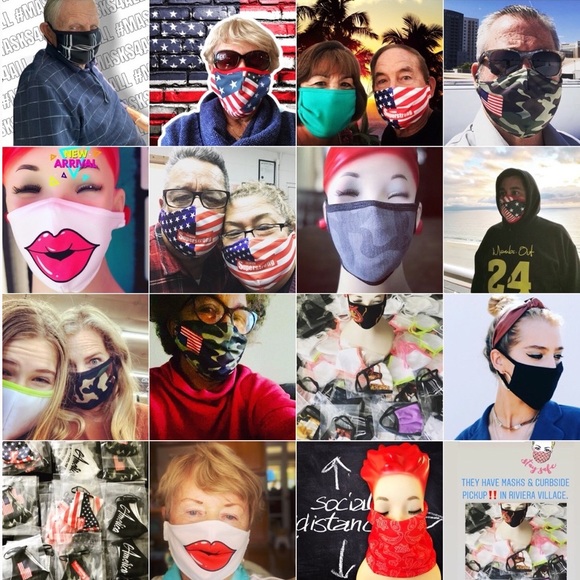 FAST SHIP Handmade Red Rose Nose Mouth Face Mask - Picture 8 of 9